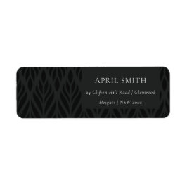 エレガントモダンアールデコ黒華美フローラ結婚ス ラベル