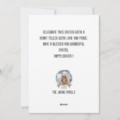 エレガントモダンイースター、家族3枚の写真コラージュ シーズンカード (裏面)