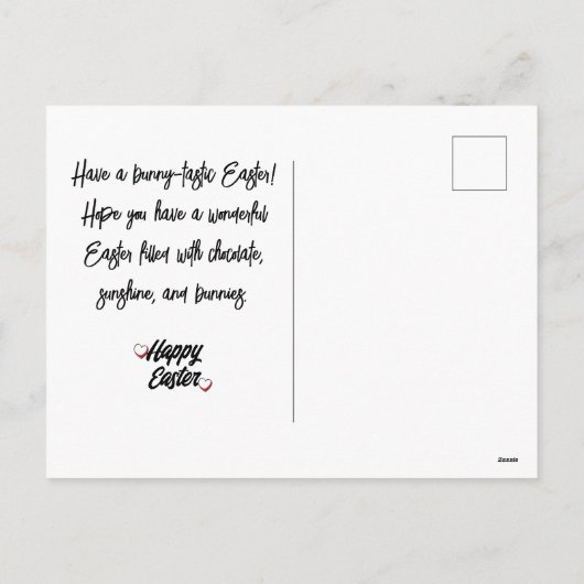 エレガントモダンイースター、家族3枚の写真コラージュ シーズンポストカード (裏面)