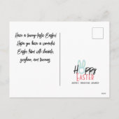 エレガントモダンイースター、家族3枚の写真コラージュ シーズンポストカード (裏面)