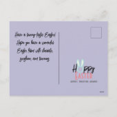 エレガントモダンイースター、家族3枚の写真コラージュ シーズンポストカード (裏面)