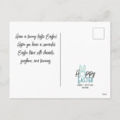 エレガントモダンイースター、家族3枚の写真コラージュ シーズンポストカード (裏面)