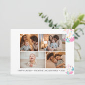 エレガントモダンイースター、家族4つの写真コラージュH シーズンカード (スタンド正面)