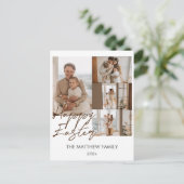 エレガントモダンイースター、家族4枚の写真コラージュ シーズンポストカード (スタンド正面)