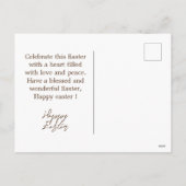 エレガントモダンイースター、家族4枚の写真コラージュ シーズンポストカード (裏面)