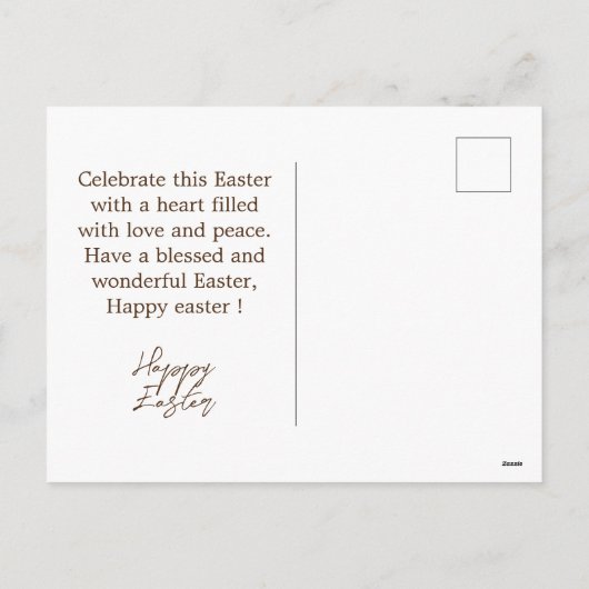 エレガントモダンイースター、家族4枚の写真コラージュ シーズンポストカード (裏面)