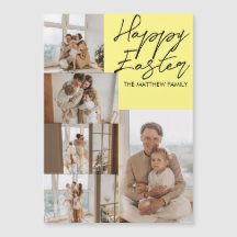 エレガントモダンイースター、家族5枚の写真コラージュ