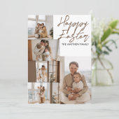 エレガントモダンイースター、家族5枚の写真コラージュ シーズンカード (スタンド正面)