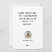 エレガントモダンイースター、家族5枚の写真コラージュ シーズンカード (裏面)