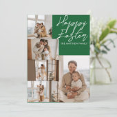 エレガントモダンイースター、家族5枚の写真コラージュ シーズンカード (スタンド正面)