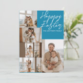 エレガントモダンイースター、家族5枚の写真コラージュ シーズンカード (スタンド正面)