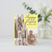 エレガントモダンイースター、家族5枚の写真コラージュ シーズンポストカード (スタンド正面)