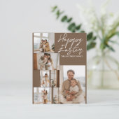 エレガントモダンイースター、家族5枚の写真コラージュ シーズンポストカード (スタンド正面)