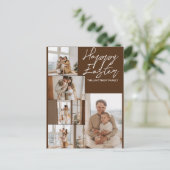 エレガントモダンイースター、家族5枚の写真コラージュ シーズンポストカード (スタンド正面)