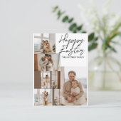 エレガントモダンイースター、家族5枚の写真コラージュ シーズンポストカード (スタンド正面)