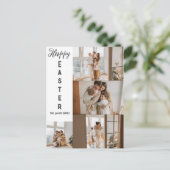 エレガントモダンイースター、家族5枚の写真コラージュ シーズンポストカード (スタンド正面)