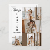エレガントモダンイースター、家族5枚の写真コラージュ シーズンポストカード (正面/裏面)