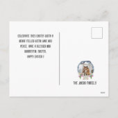 エレガントモダンイースター、家族5枚の写真コラージュ シーズンポストカード (裏面)