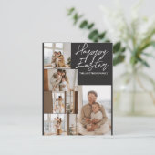 エレガントモダンイースター、家族5枚の写真コラージュ シーズンポストカード (スタンド正面)