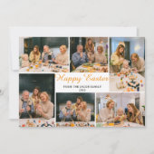 エレガントモダンイースター、家族6つの写真コラージュ シーズンカード (正面)