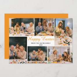 エレガントモダンイースター、家族6つの写真コラージュ シーズンカード