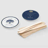 エレガントモダンウィローツリーネイビーブルー金ゴールド結婚 ハンドファン (組立なし)