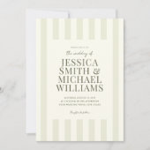 エレガントモダンオリーブグストライプのリー結婚ズ 招待状 (正面)