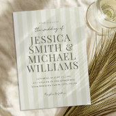 エレガントモダンオリーブグストライプのリー結婚ズ 招待状