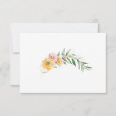 エレガントモダンオレンジ色のフローラ結婚 出欠カード (裏面)