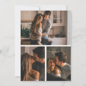 エレガントモダンオーバーレイ4フォトタイポグラフィ結婚ズ セーブザデート (裏面)