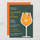 エレガントモダンカクテル71歳の誕生日招待状 招待状 (正面/裏面)