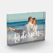 エレガントモダンカスタムカップル写真名文字 フォトブロック (左)