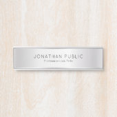 エレガントモダンカスタムテンプレートグラマーフェイクシルバー サインプレート (正面)