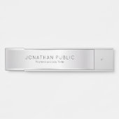 エレガントモダンカスタムテンプレートグラマーフェイクシルバー サインプレート (正面)