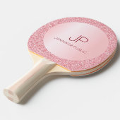 エレガントモダンカスタムテンプレートバラ金ゴールドモノグラム 卓球ラケット (正面アングル)