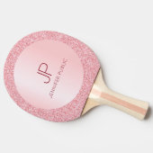 エレガントモダンカスタムテンプレートバラ金ゴールドモノグラム 卓球ラケット (横)