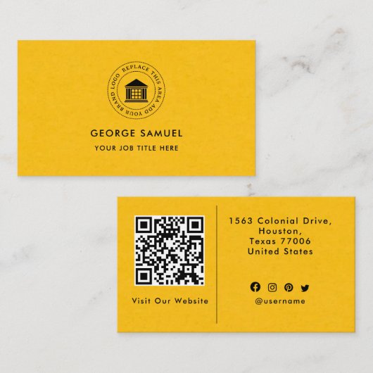 エレガントモダンカスタムロゴミニマリストシンプル 名刺 (正面/裏面)