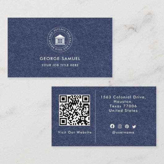 エレガントモダンカスタムロゴミニマリストシンプル 名刺 (正面/裏面)