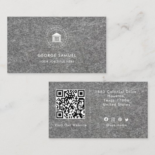 エレガントモダンカスタムロゴミニマリストシンプル 名刺 (正面/裏面)