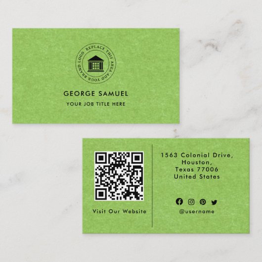 エレガントモダンカスタムロゴミニマリストシンプル 名刺 (正面/裏面)