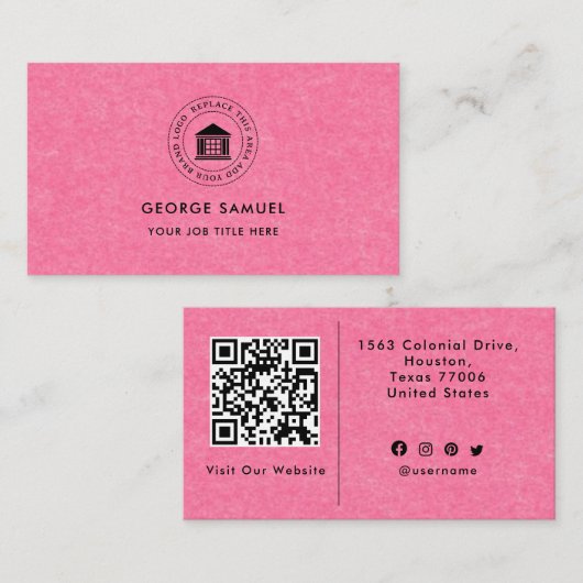 エレガントモダンカスタムロゴミニマリストシンプル 名刺 (正面/裏面)