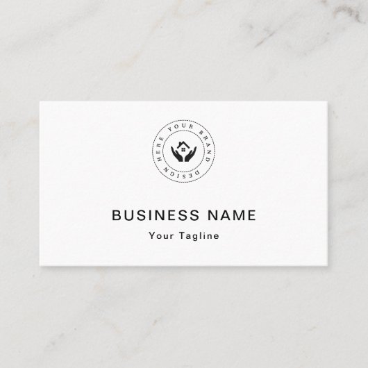 エレガントモダンカスタムロゴミニマリストシンプル 名刺 (正面)