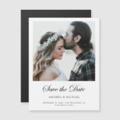 エレガントモダンカスタム写真の日付の保存 マグネット招待状 (正面/裏面)