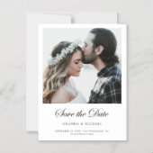 エレガントモダンカスタム写真の日付の保存 マグネット招待状 (正面)