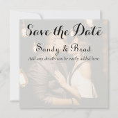 エレガントモダンカスタム写真の日付を保存結婚する カード (裏面)