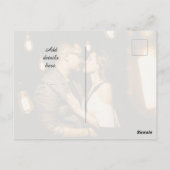 エレガントモダンカスタム写真の日付を保存結婚する ポストカード (裏面)