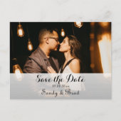 エレガントモダンカスタム写真の日付を保存結婚する ポストカード (正面)