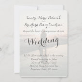 エレガントモダンカスタム写真の日付を保存結婚する 招待状 (裏面)