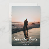 エレガントモダンカスタム写真の日付を保存結婚する 招待状 (正面/裏面)