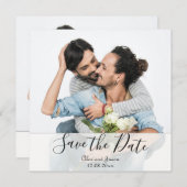 エレガントモダンカスタム写真の更新日結婚の (正面/裏面)